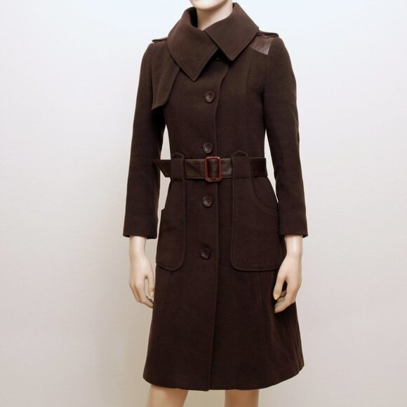 Elegant Brown Women's Coat - Picture 6 of 16